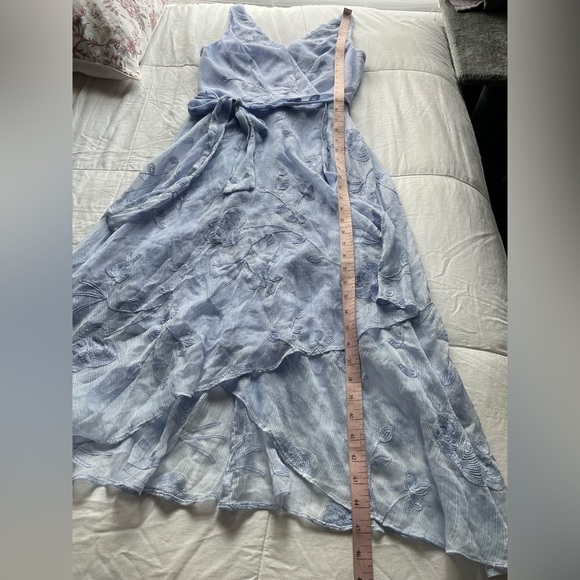 DKNY Lavender Floral Embroidered Asymmetric Hem Midi Dress 4 Fairycore Whimsical - Picture 12 of 12